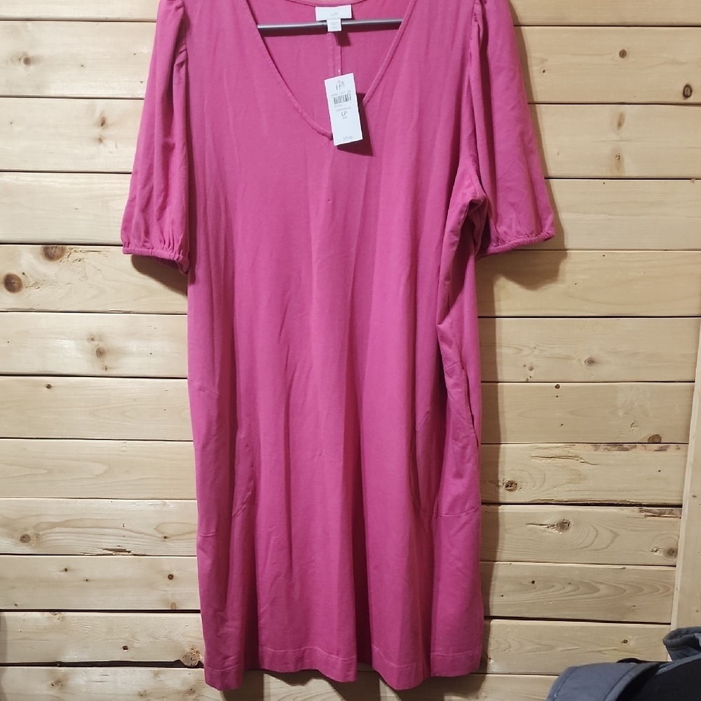 J.Jill Cotton Blend Dress Size Large Petite NWT
